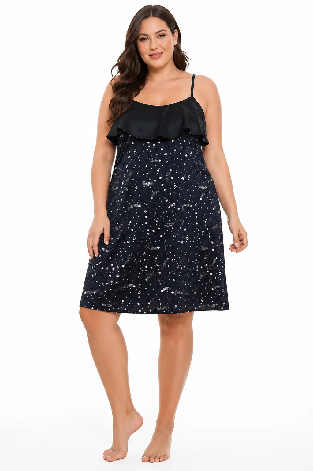 XL Celestial Print Ruffle Nightdress