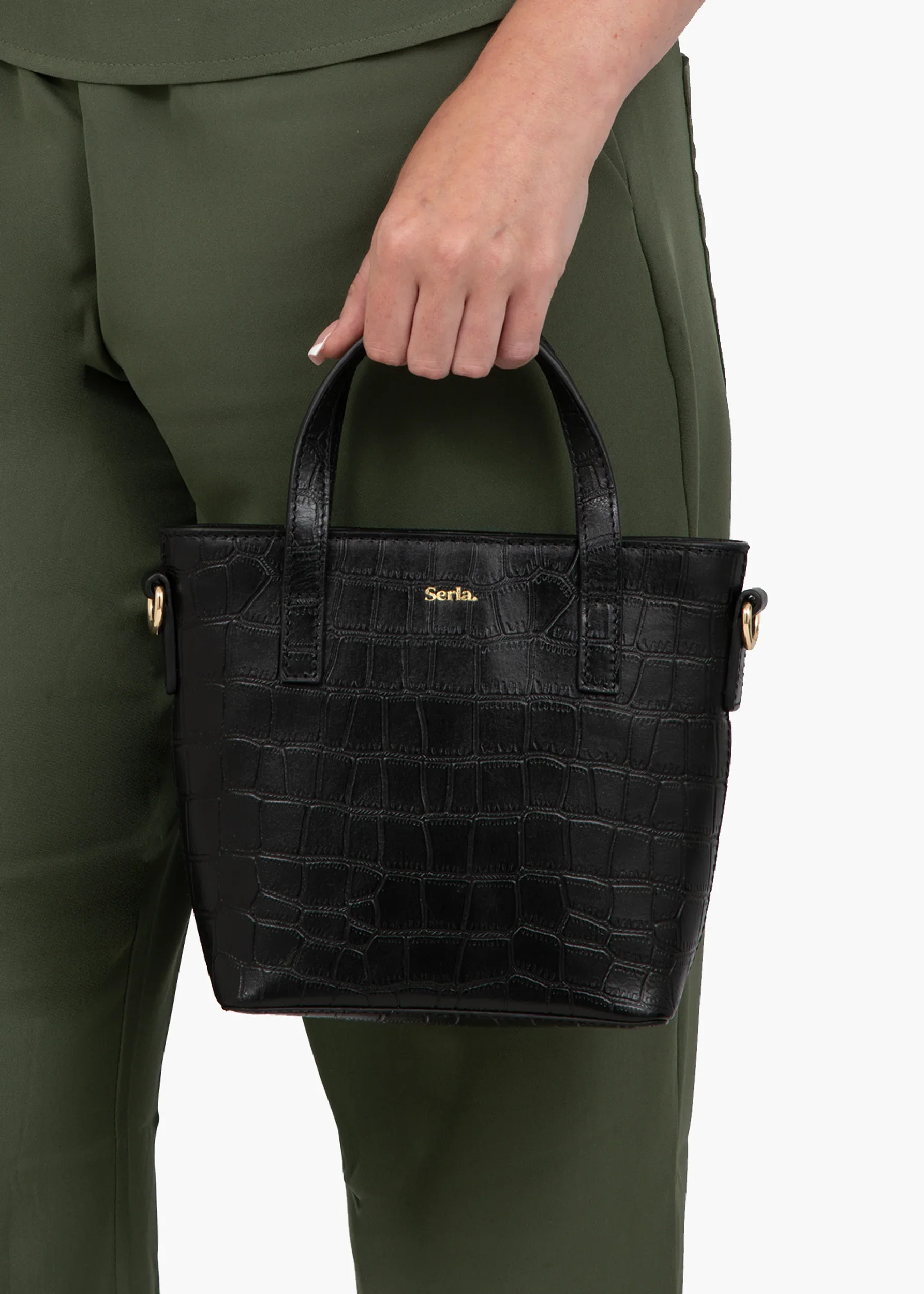 NOVA Women's Croc Leather Grab Bag | Luxury Crossbody